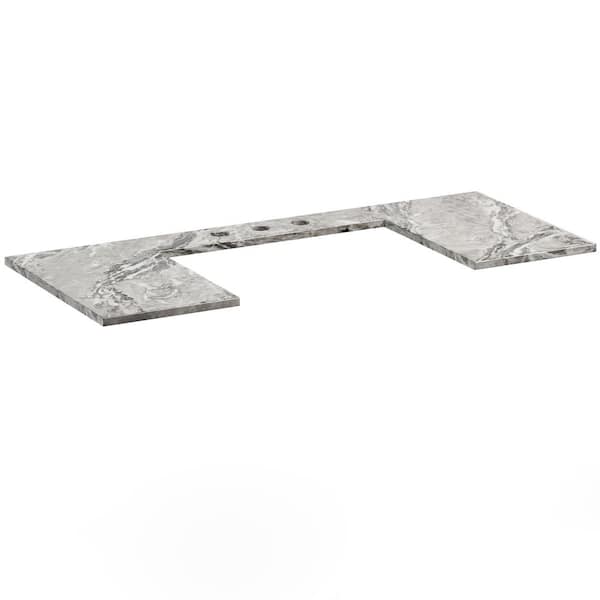 tunuo 48 in. W x 20.4 in. D Solid Surface Vanity Top in Gray