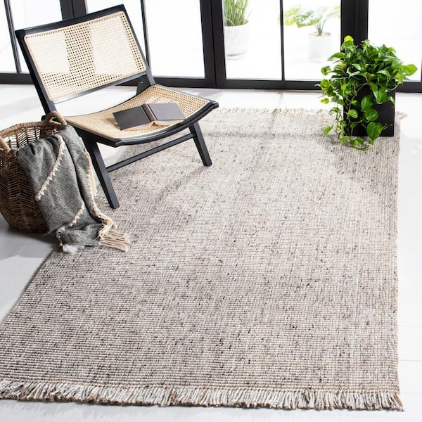 Natural Fiber Silver/Beige 6 ft. x 9 ft. Woven Thread Area Rug