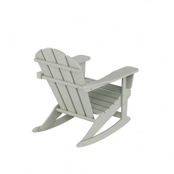 WESTIN OUTDOOR Amos Sand Plastic Adirondack Outdoor Rocking Chair