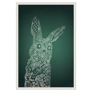 "The Emerald Bunny" by Ema Paraschiv 1-Piece Floater Frame Giclee Animal Canvas Art Print 23 in. x 16 in.