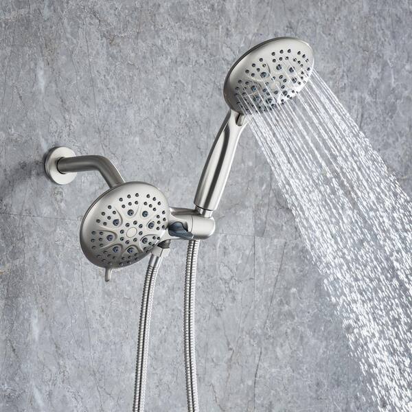Dual Shower Head System With Handheld Spray – 5-Spray, 71" Hose, Valve Kit – Chrome Finish