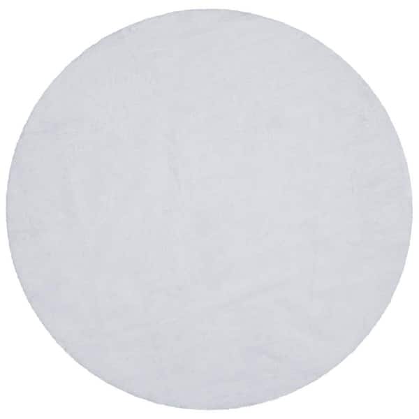 Gray Round Rug 6 ft. Circle Rug Fluffy Faux Fur Rug Plush Cozy Rug Area Rug