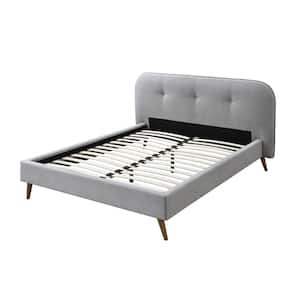 Graves Gray Queen Bed with Button Tufted Headboard