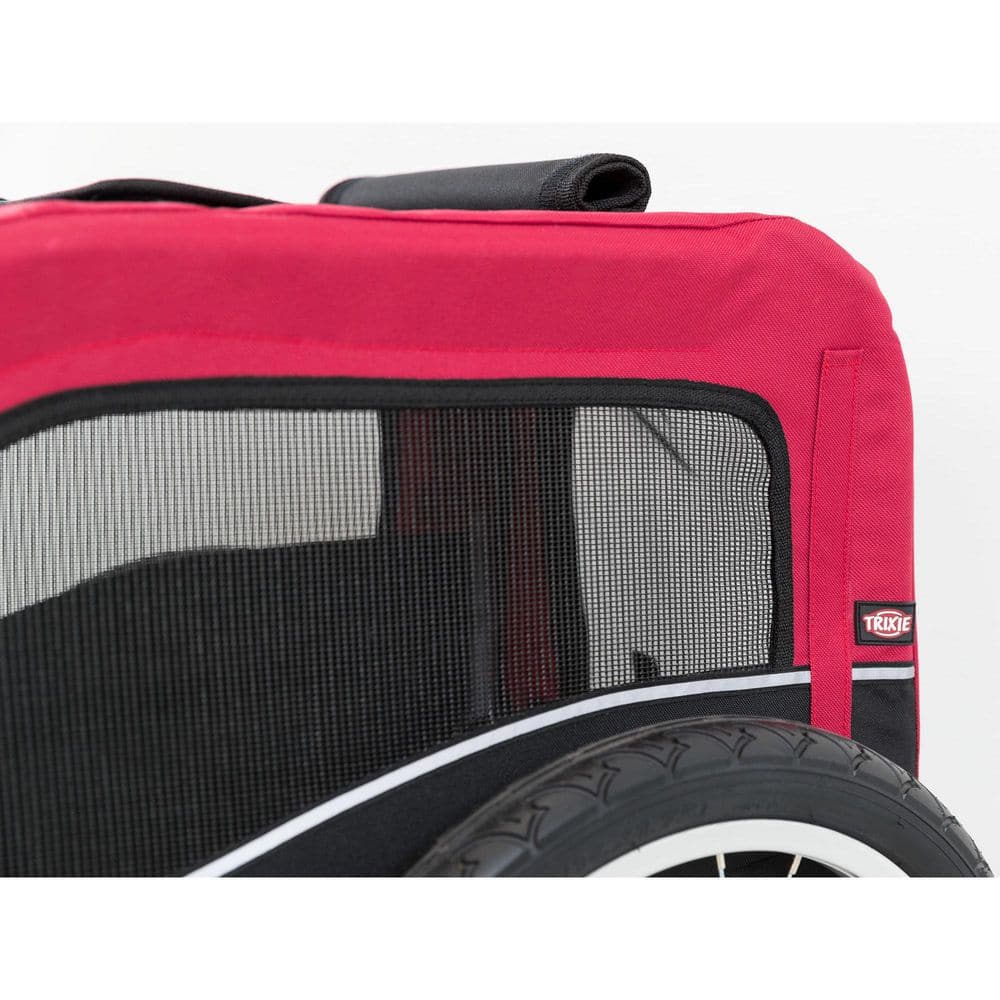 TRIXIE Red and Black Foldable Dog Bike Trailer with Windows