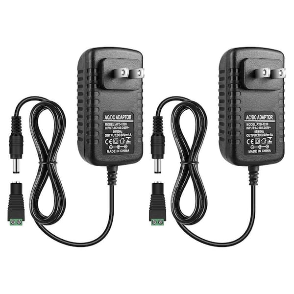 2 Pack 24V 1A 24W AC to DC Power Supply Transformer with 5. 5mm x 2. 1mm DC Plug for LED Lights and CCTV Cameras