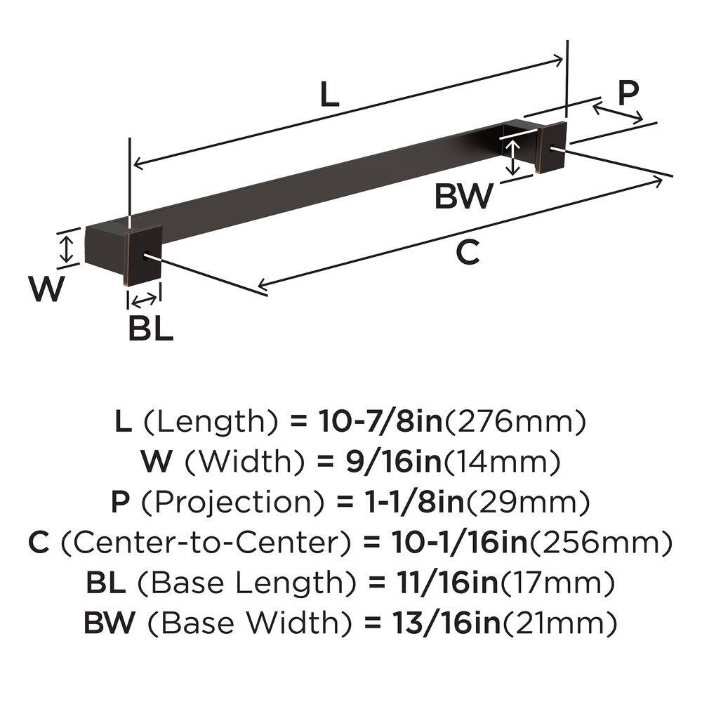 Oil-Rubbed Bronze 10-1/16 Inch Modern Cabinet Bar Pull