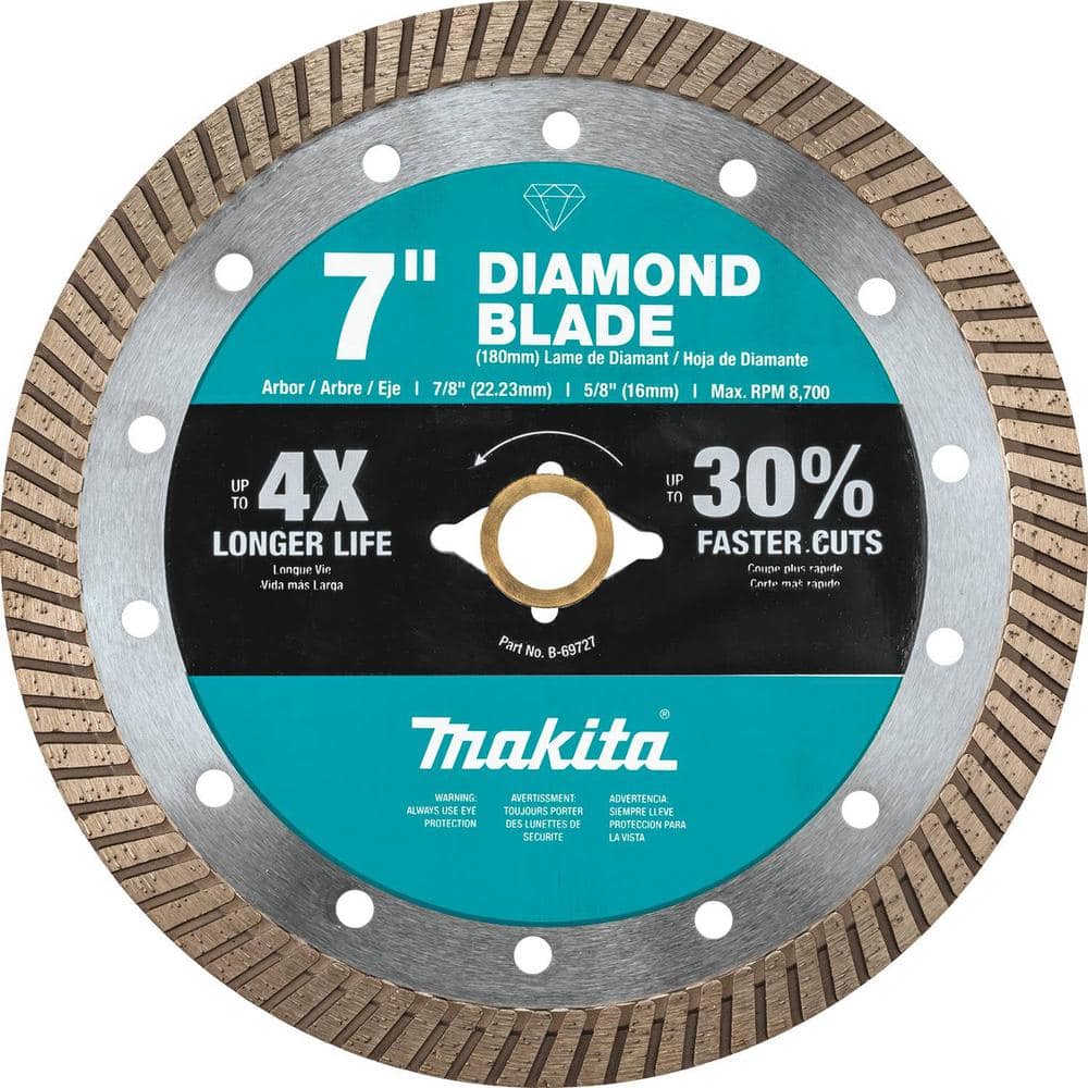 Makita 5 Inch 125 mm Turbo Rim Diamond Blade E-02624 Wet/Dry Cutting 