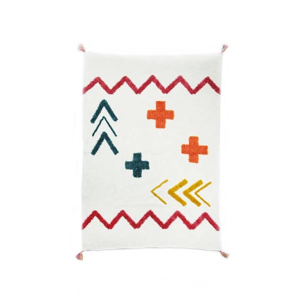 Unbranded Jessie 100% Cotton Tufted Tassel Southwest Throw Blanket, 50 in. x 70 in.