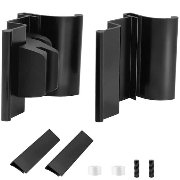 Bath Product Type in Black Finish Shower Door Handle Assembly for RV and Home Glass Doors with Set Screw (1-Pair)