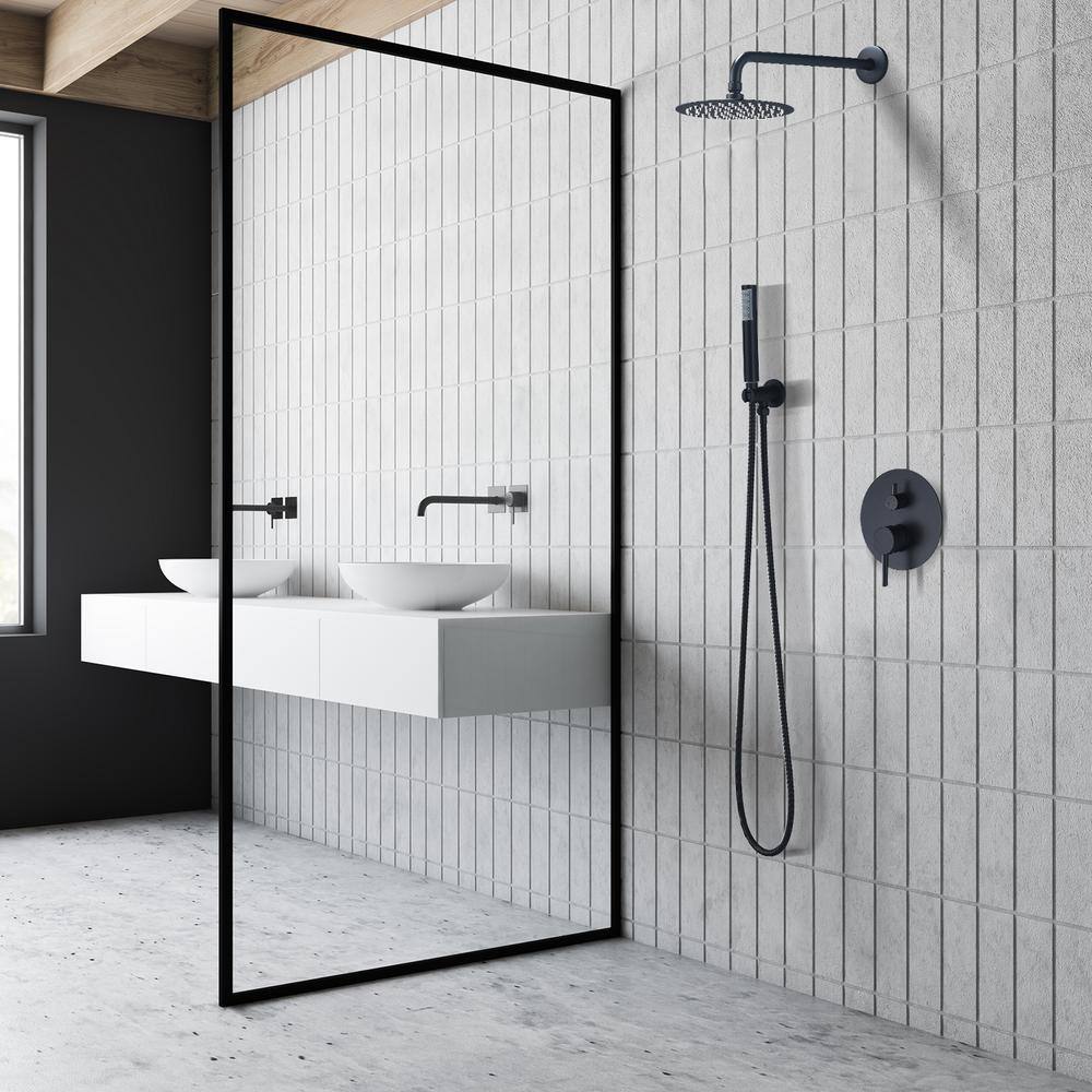 Matte Black Stainless Steel Multi-Head Rain Shower System