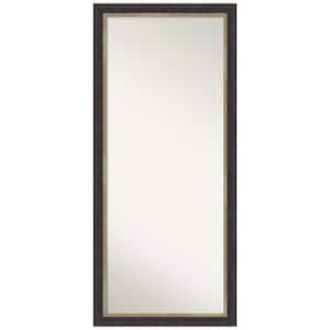 Hammered Charcoal Tan 28.75 in. W x 64.75 in. H Non-Beveled Casual Rectangle Wood Framed Full Length Floor Leaner Mirror