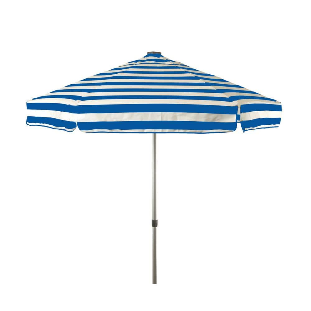 DestinationGear 6.5 ft. Aluminum Manual Tilt Drape Patio Umbrella in Royal Blue and Acrylic Stripes 1182 - The Home Depot