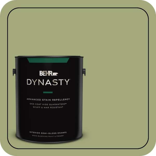 1 gal. #M350-5 Mossy Cavern One-Coat Hide Semi-Gloss Enamel Interior Stain-Blocking Paint & Primer