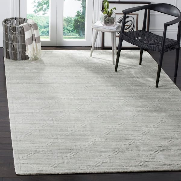 Elements 9 ft. x 12 ft. Light Gray Geometric High-Low Area Rug