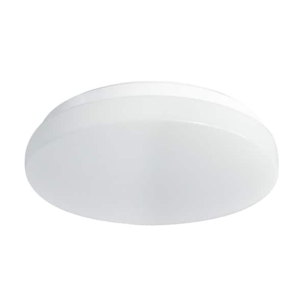 Lecoht 10 in. White Round Low Profile Dimmable LED Flush Mount with Plastic Shade Ceiling Light - 4000K Cool White