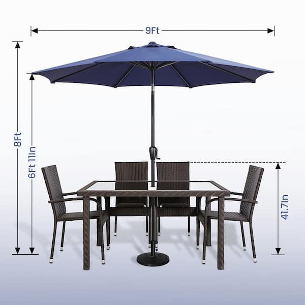 10FT Patio Umbrella, Outdoor Table Umbrella with Push Button