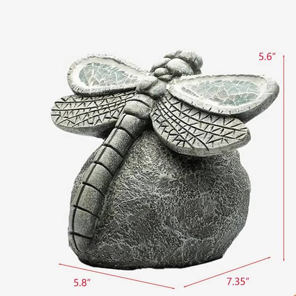 Resin Dragonfly Outdoor Garden Statues with Solar Light L0C2KK3V4S