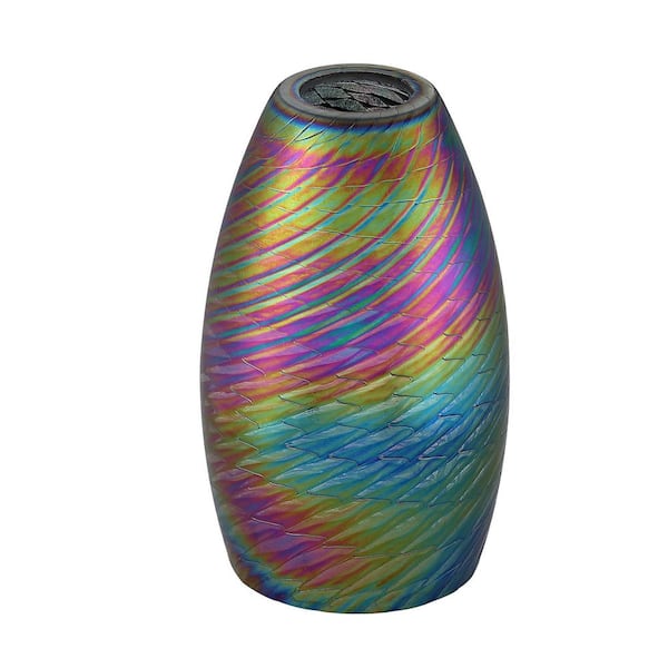 7.64 in. Multicolored Fish Motif Art Glass Drum Pendant Light Shade with 1.65 in. Fitter (Not Included)