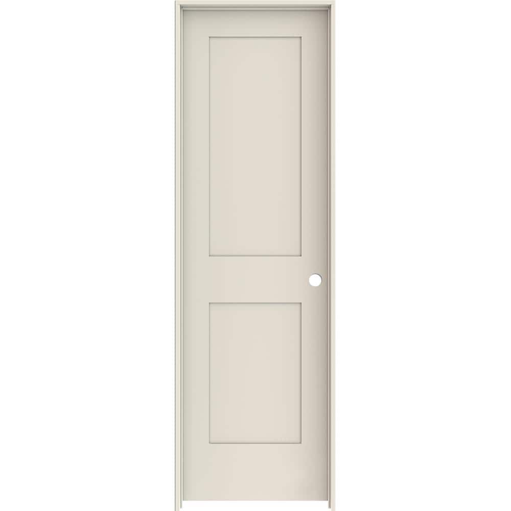 24 in. x 80 in. 2-Panel Shaker Left-Hand Primed White Solid Core Wood Single Prehung Interior Door w/ Bore Hole price history on PriceWatchPro