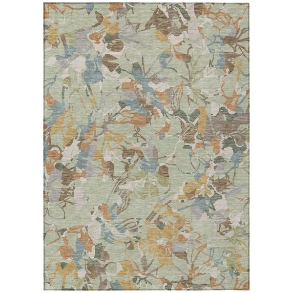 Chantille Machine Washable Indoor/Outdoor Abstract ACN3005 Celery 10 ft. x 14 ft. Area Rug