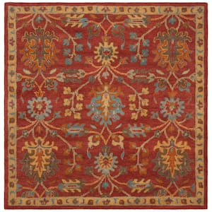 Heritage Red/Multi 6 ft. x 6 ft. Square Border Area Rug