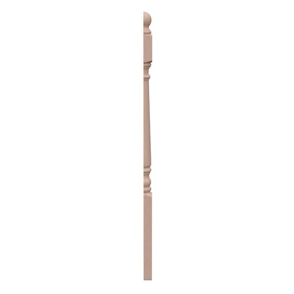 Stair Parts 4010 48 in. x 3 in. Unfinished Hemlock Ball Top Half Newel Post for Stair Remodel