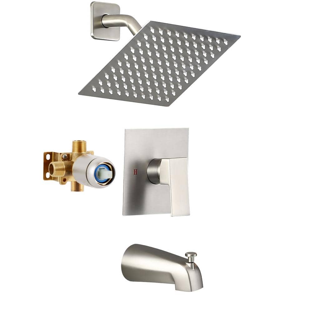 Single Handle 2-Spray Tub and Shower Faucet 1.8 GPM in. Brushed Nickel (Val