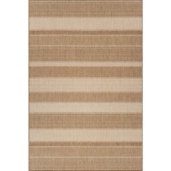Torelle Abstract Brown 8 ft. x 10 ft. Outdoor Area Rug