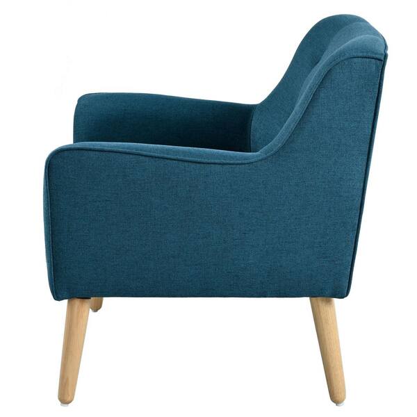 CSC DECOR INC Blue Fabric Arm Chair,Accent Chair with Solid Wood