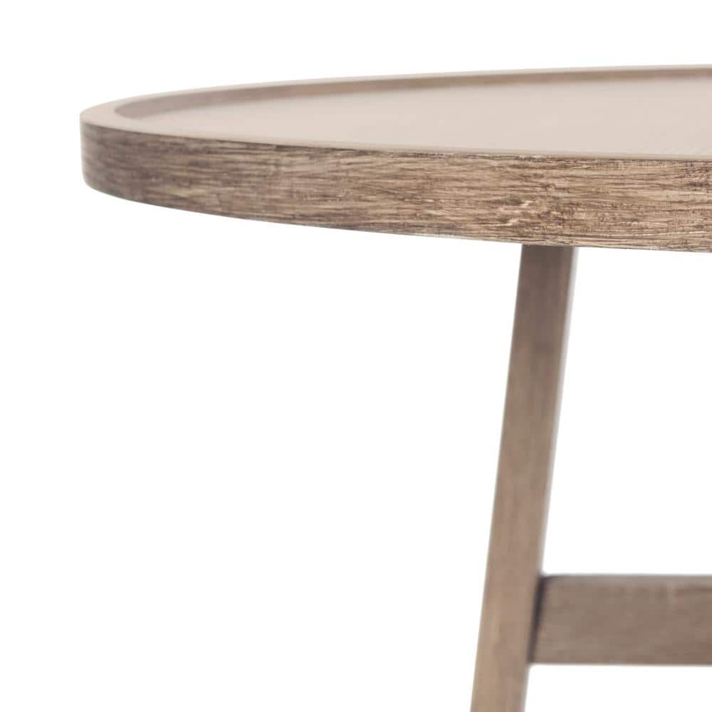 Transitional Light Oak Round Wood Coffee Table - 35"