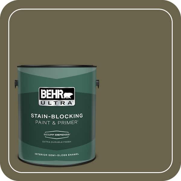 BEHR ULTRA 1 gal. Home Decorators Collection #HDC-FL14-8 Deer Trail Extra Durable Semi-Gloss Enamel Interior Paint & Primer
