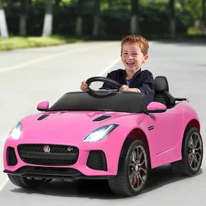 12-Volt Jaguar F-Type SVR Licensed Kids Ride-On Car with MP3 and Lights in Pink