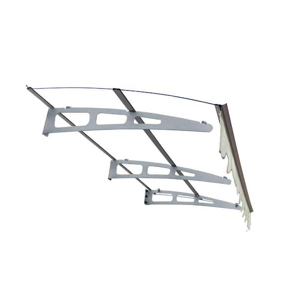 Avex 79 in. W x 34 in. D Silver-Clear Door Window Awning for Masonry Concrete Wall