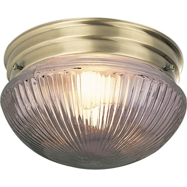 Volume Lighting 1-Light Antique Brass Flushmount