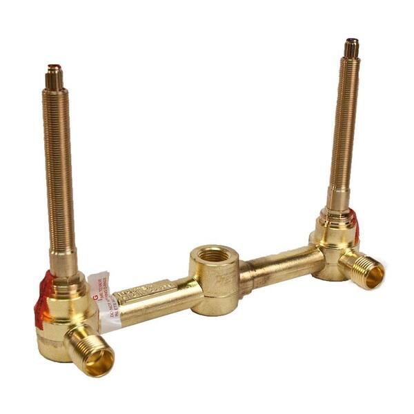 Newport Brass 1/2 in. 2-Valve In-Wall Rough in Polished Brass for Kitchen or Lavatory Faucet