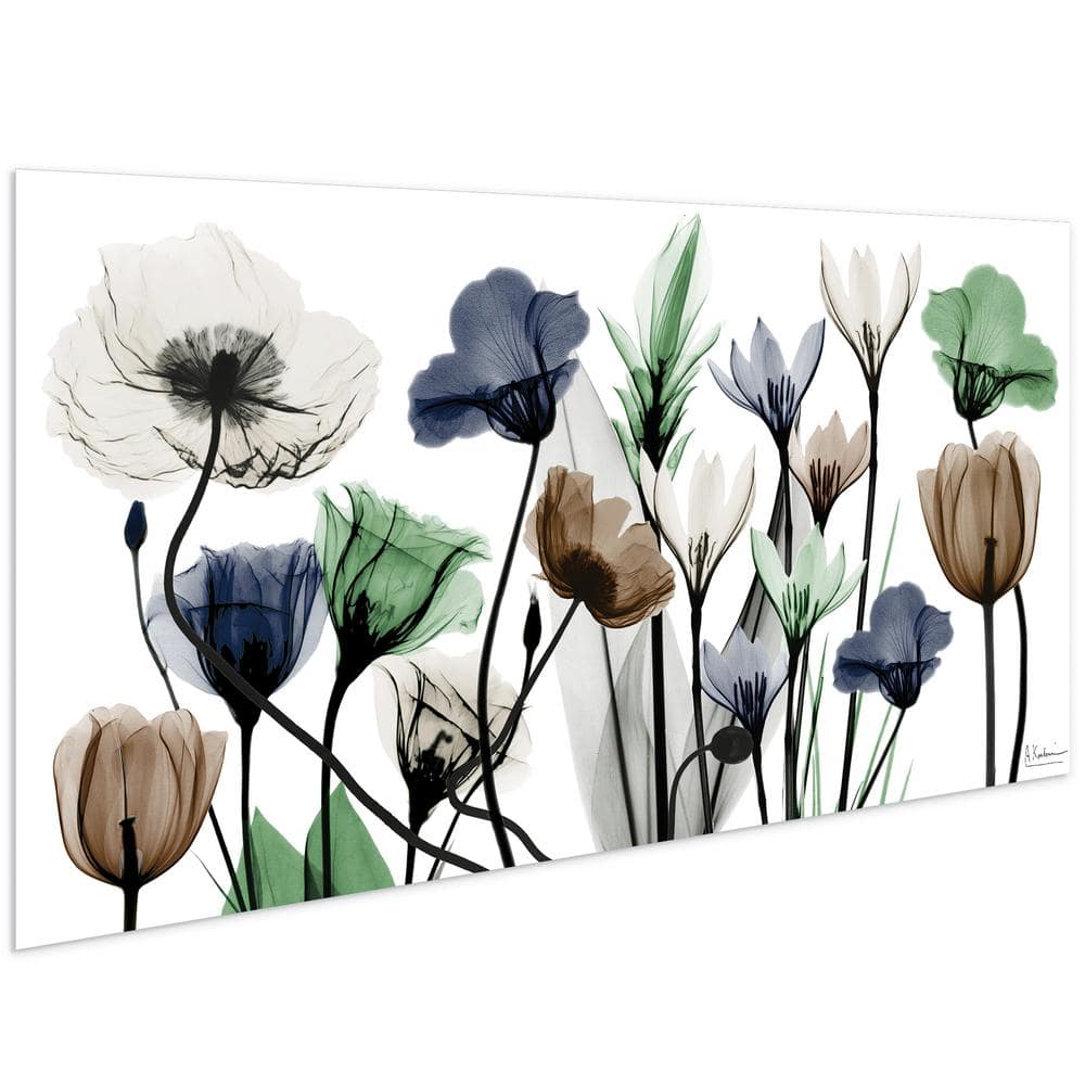 Floral Landscape Tempered Glass Wall Art for Nursery, 24" x 48"