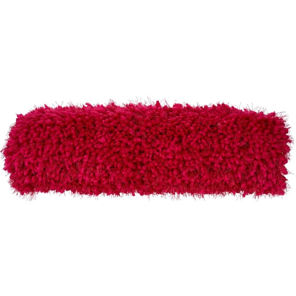Mina Victory Shag Hot Pink Shag 20 in. x 5 in. Bolster Throw Pillow