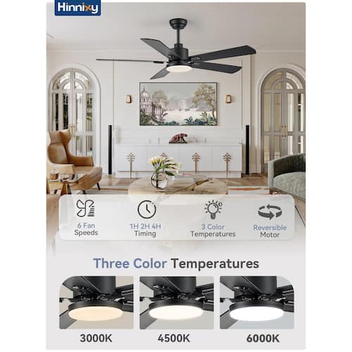 2-Pack 52 in. Indoor Black Downrod/Angled Mount Ceiling Fan with Dual-Finish Blades and Light Kit and Remote Control Lighting