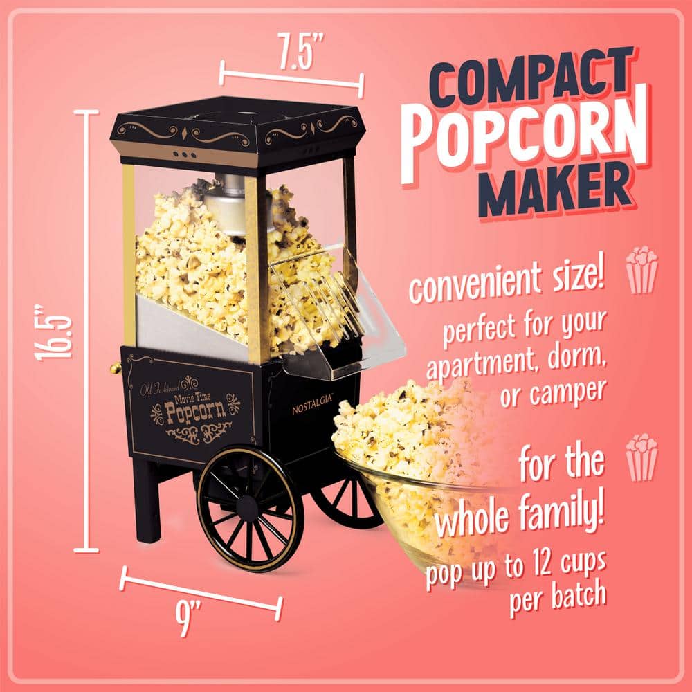 NHAP501BK6A 12-Cup Hot Air Popcorn Machine in Black