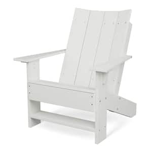 Contemporary White Plastic Outdoor Adirondack Chair