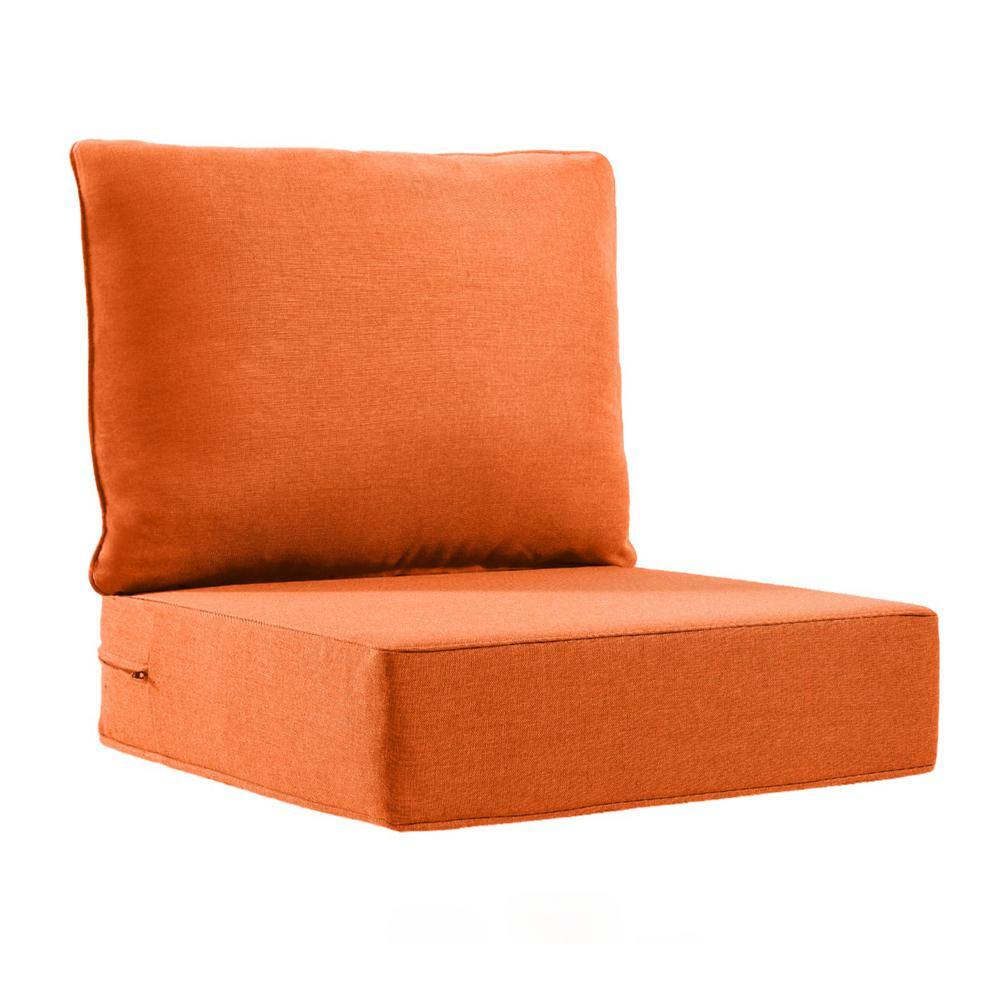 Carolina 24 in. x 24 in. x 6 in. Olefin 2-Piece Deep Seating Outdoor Lounge Chair Sofa Cushion in Orange price history on PriceWatchPro