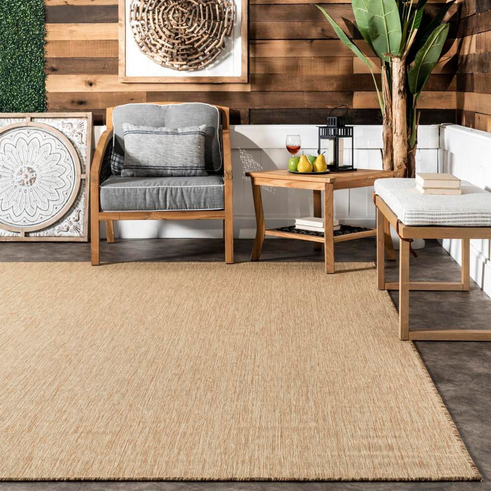 Nakia Natural Flat Woven Synthetic 2' x 3' Indoor/Outdoor Rug