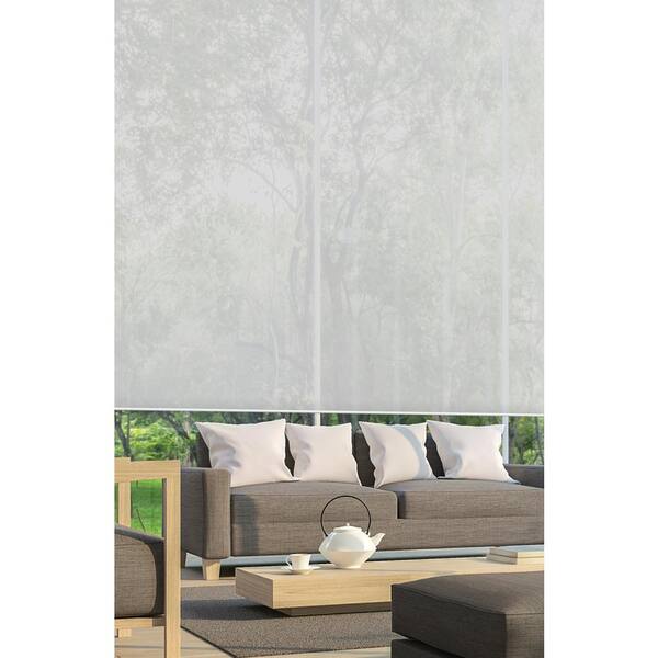 iFit Cut-to-Size 40 in. W x 73 in. L Light Gray Cordless Solar Screen Roller Shade