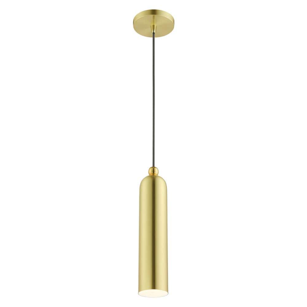 Elegant Satin Brass LED Pendant Light for Indoor/Outdoor Use