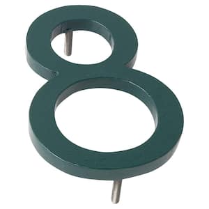 16 in. Hunter Green Aluminum Floating or Flat Modern House Numbers 0-9 - 8