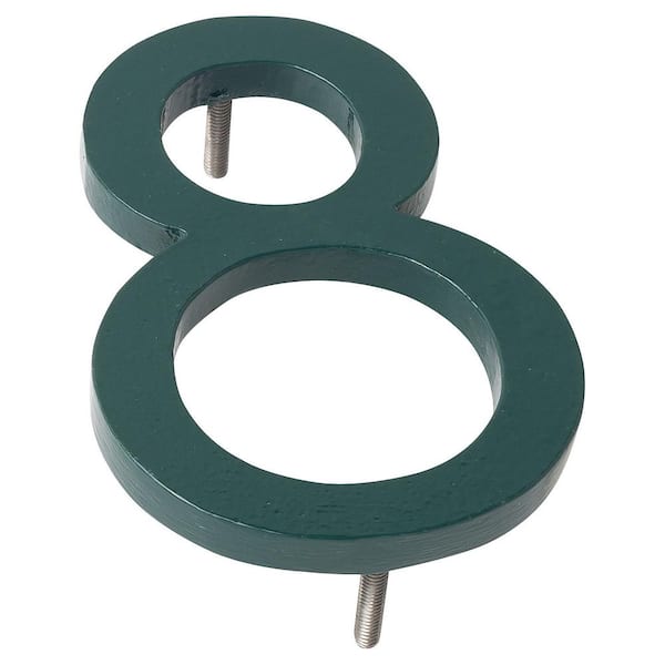 16 in. Hunter Green Aluminum Floating or Flat Modern House Numbers 0-9 - 8
