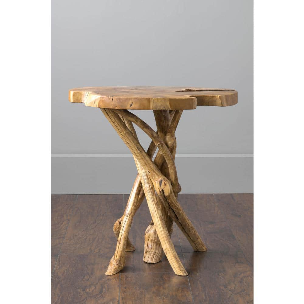 Dimitri 20.5 in. Brown Teak Accent Table - thumbnail 3