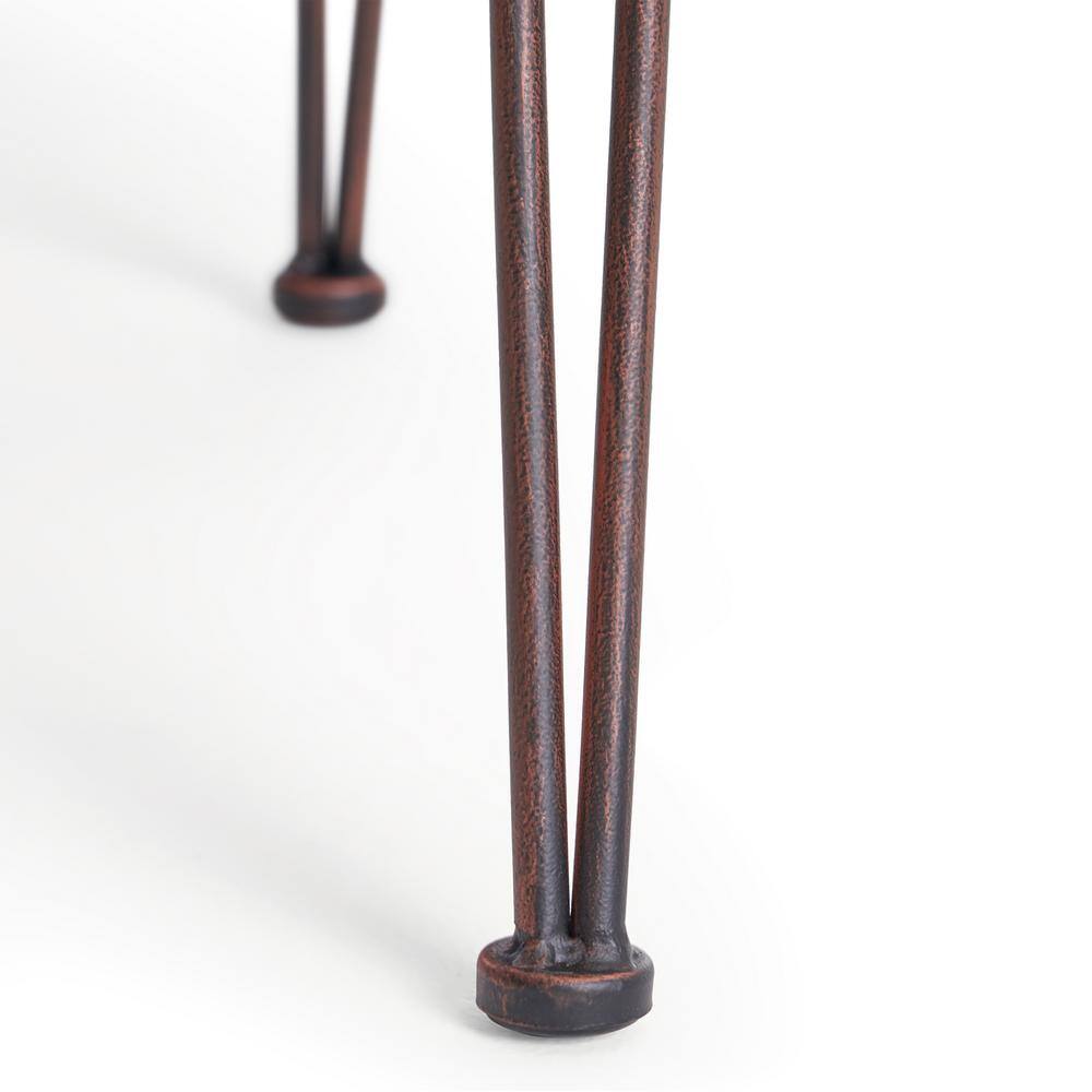 Teak Brown Wood and Metal Bar Set with Wicker Chairs