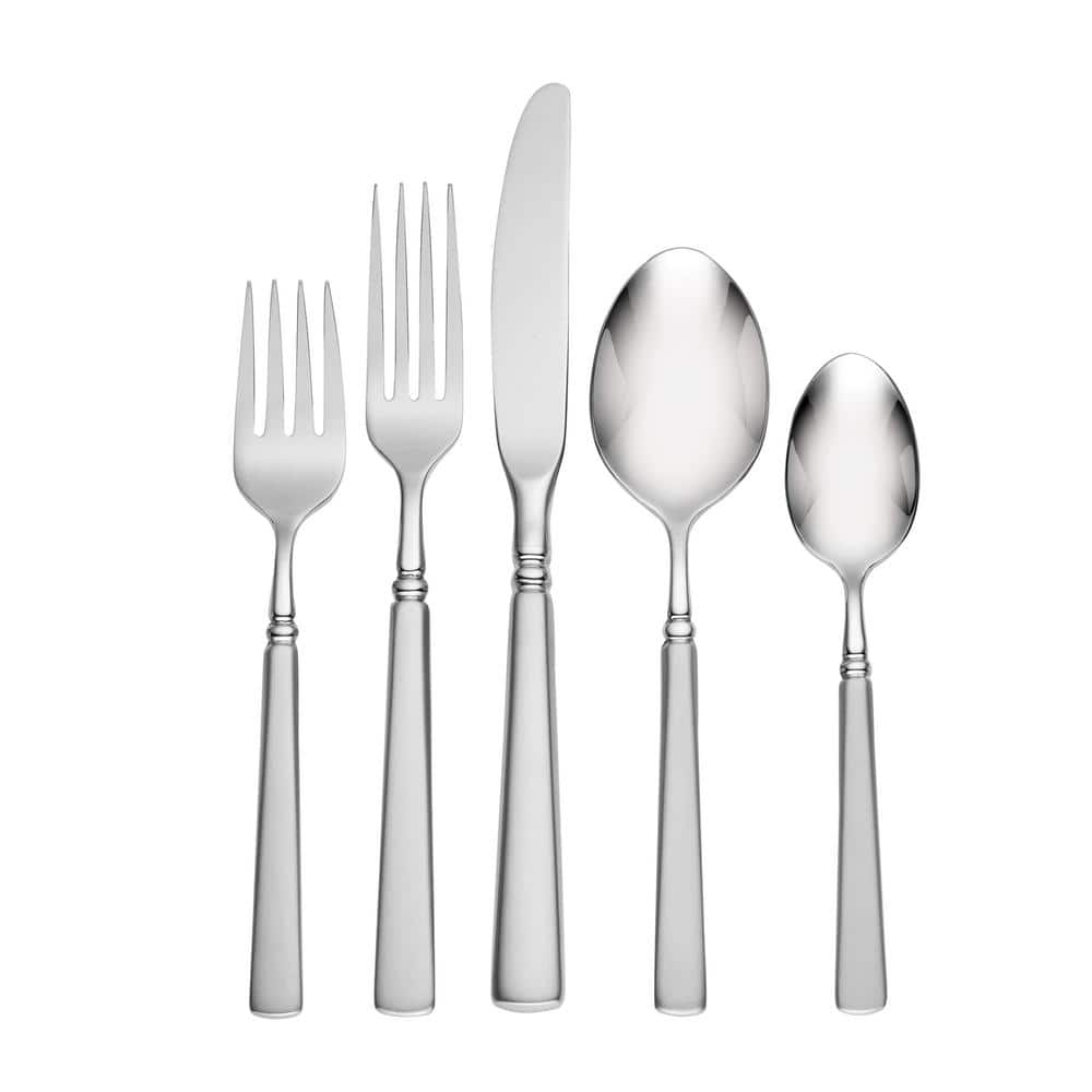 Oneida Satin Easton 20-Piece Silver 18/10-Stainless Steel Flatware Set ...