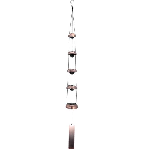 36.2 in. Copper Wind Chimes for Outside with 5 Bells